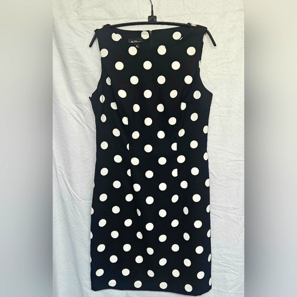 Alyx Dresses & Skirts - Alyx® Sleeveless Sheath Dress Black Polka Dot